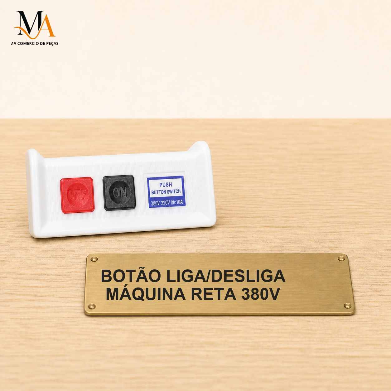 Botão Liga e Desliga Máquina Reta Industrial 380V