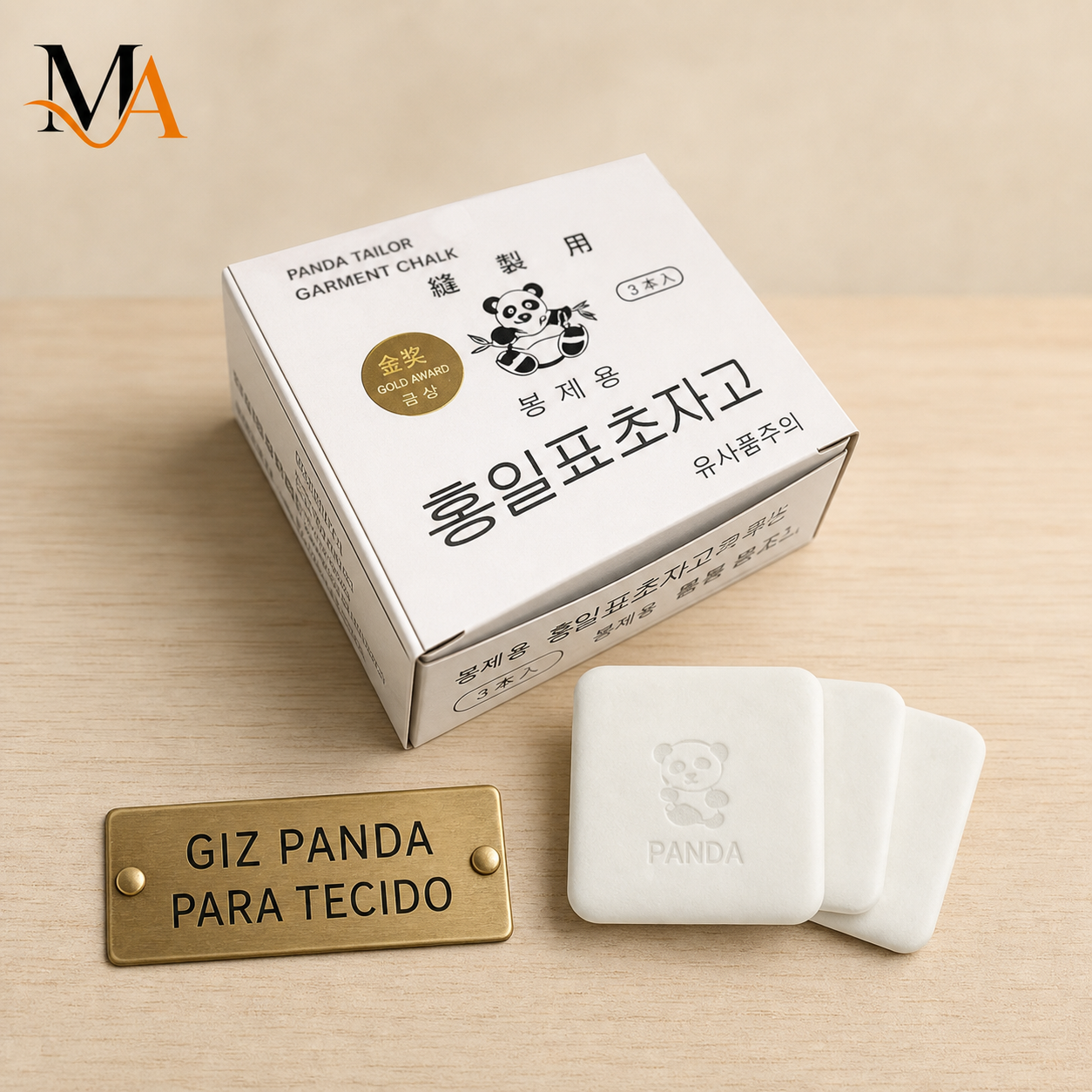 Giz Panda para Tecido