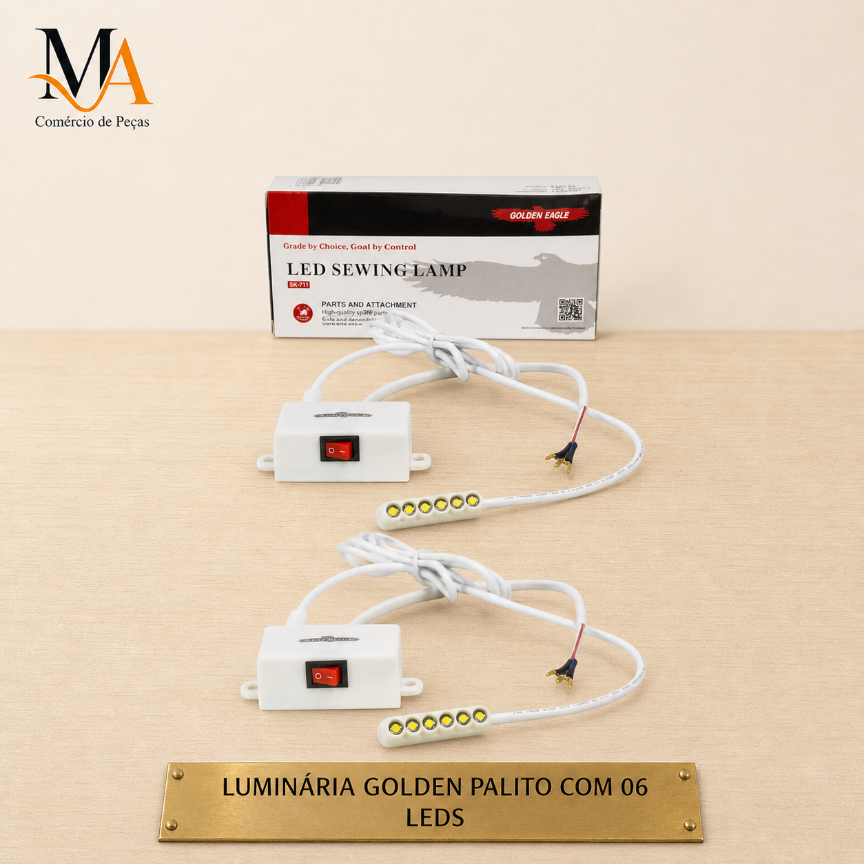 Luminária Golden Palito com 06 LEDs